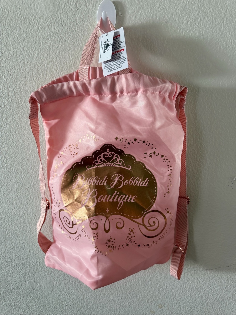 Disney Bibbidi Bobbidi Boutique Pink Princess Drawstring Backpack